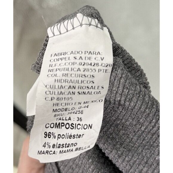 Mama Bella Women’s Maternity Gray Rib Knit Jumpsuit Size 36 Stretch Belted - Picture 10 of 10